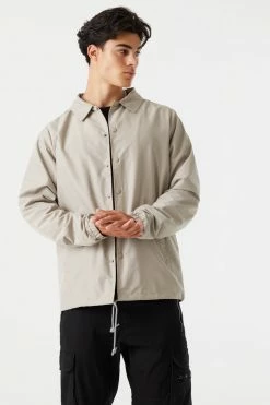 Mens Removable Hood Coach Jacket