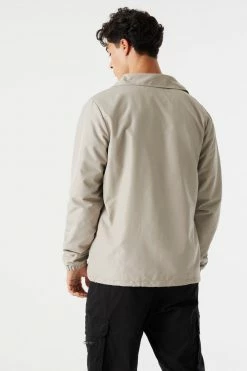 Mens Removable Hood Coach Jacket