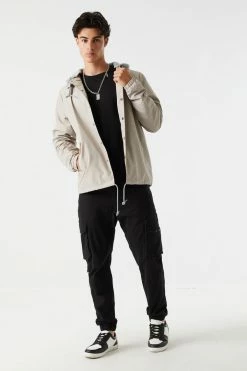 Mens Removable Hood Coach Jacket