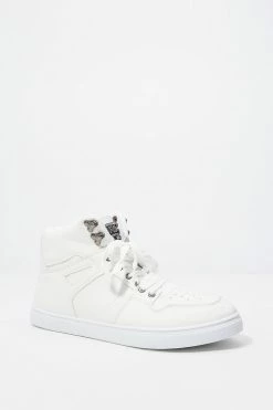 Mens Lace-Up Front High-Top Sneakers