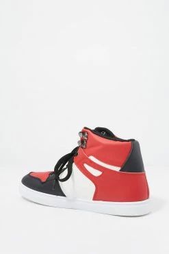 Mens Lace-Up Front Colour Block High-Top Sneakers