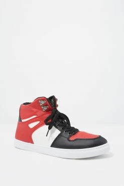 Mens Lace-Up Front Colour Block High-Top Sneakers