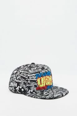 Mens Online Exclusive Graffiti Print Snapback Baseball Cap
