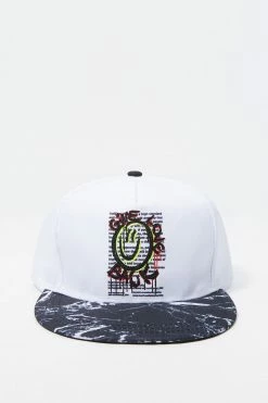 Mens Give Love Graphic Black Marble Brim Snapback Baseball Cap Online Exclusive