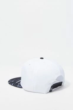 Mens Give Love Graphic Black Marble Brim Snapback Baseball Cap Online Exclusive