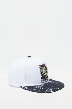 Mens Give Love Graphic Black Marble Brim Snapback Baseball Cap Online Exclusive