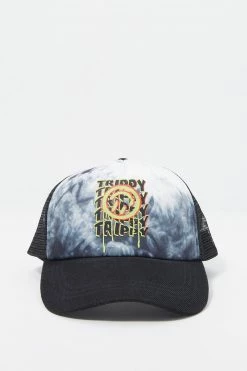 Mens Online Exclusive Tie-Dye Trippy Graffiti Graphic Trucker Hat