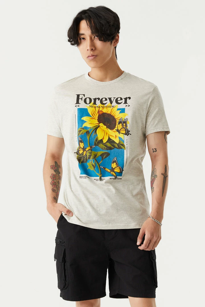 Mens Forever Sunflower Graphic T-Shirt 1 Mens Forever Sunflower Graphic T-Shirt