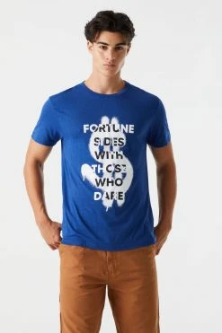 Mens Spray Paint Dollar Sign Graphic T-Shirt