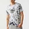 Mens Tops Trippy Smiley Graphic Tie-Dye Print T-Shirt