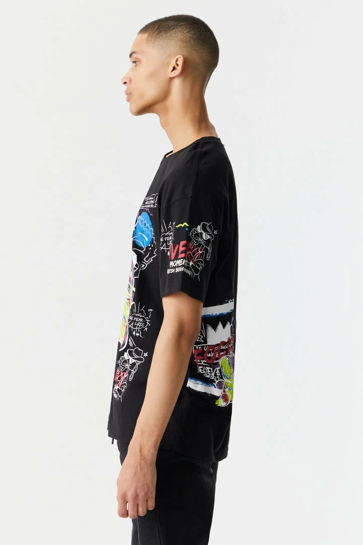 Mens Keep Calm Graffiti Bear Graphic Boxy T-Shirt Online Exclusive 2 Mens Keep Calm Graffiti Bear Graphic Boxy T-Shirt Online Exclusive