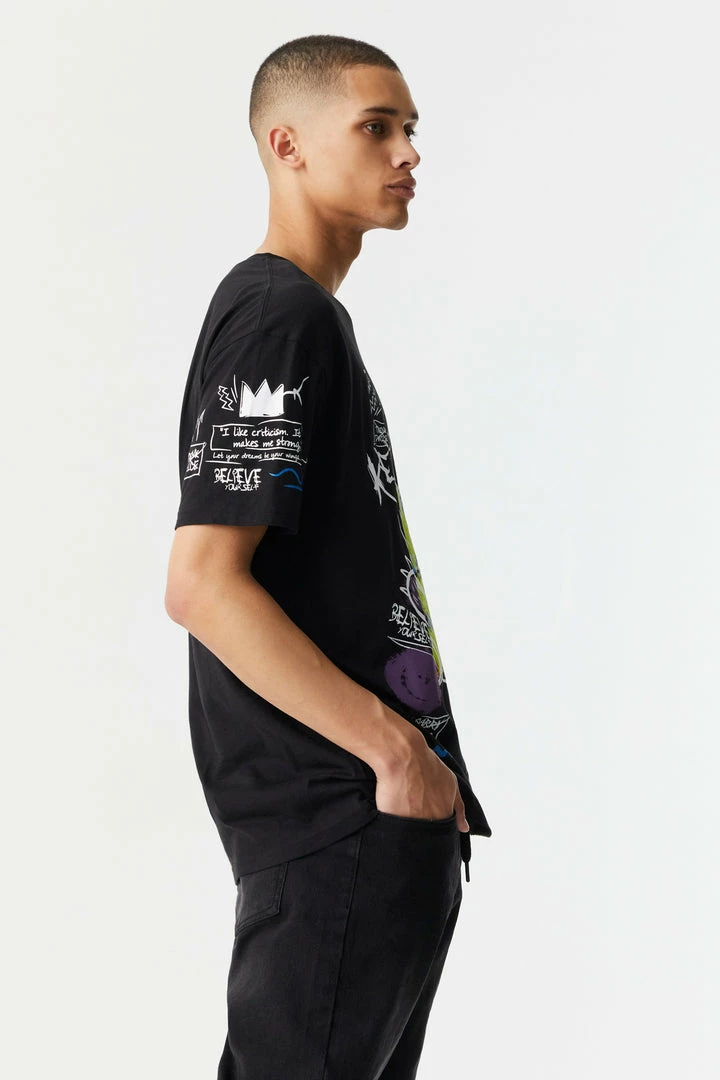 Mens Keep Calm Graffiti Bear Graphic Boxy T-Shirt Online Exclusive 3 Mens Keep Calm Graffiti Bear Graphic Boxy T-Shirt Online Exclusive