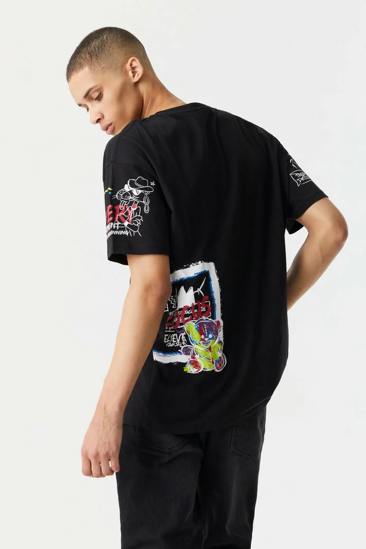 Mens Keep Calm Graffiti Bear Graphic Boxy T-Shirt Online Exclusive 4 Mens Keep Calm Graffiti Bear Graphic Boxy T-Shirt Online Exclusive