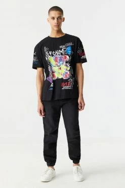 Mens Keep Calm Graffiti Bear Graphic Boxy T-Shirt Online Exclusive 9 Mens Keep Calm Graffiti Bear Graphic Boxy T-Shirt Online Exclusive