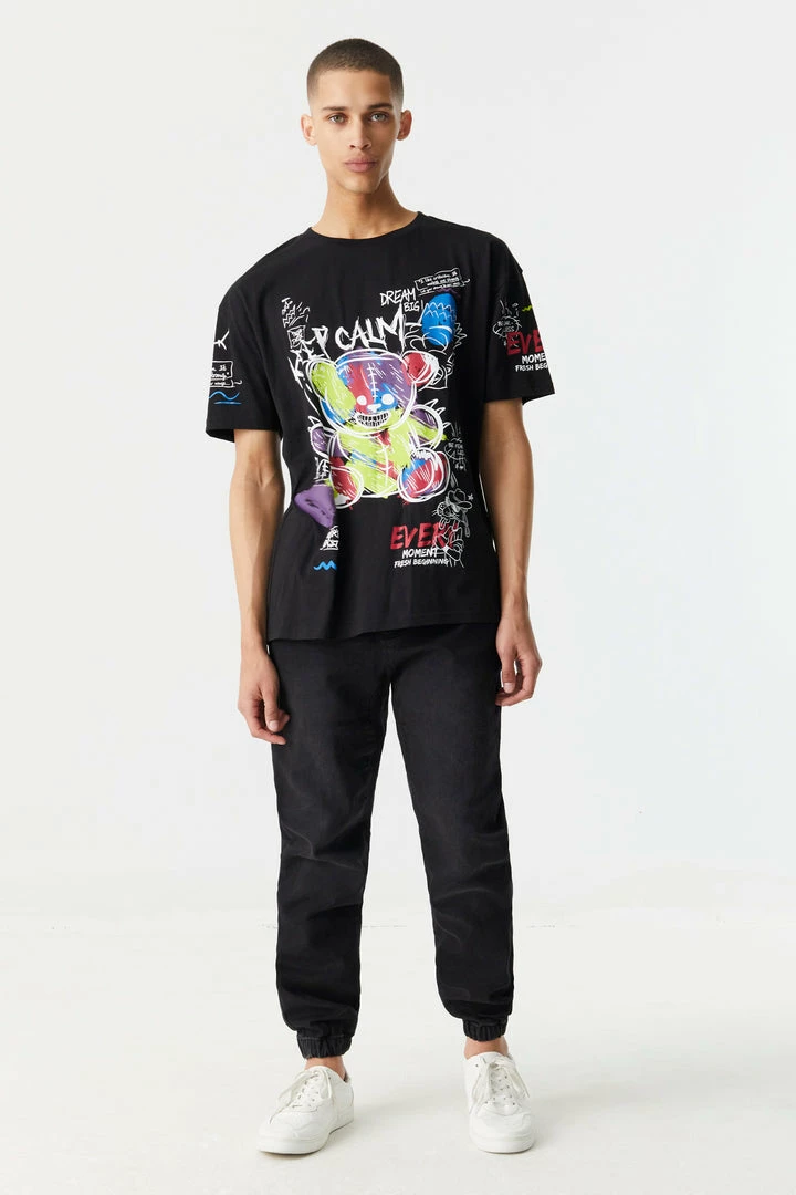 Mens Keep Calm Graffiti Bear Graphic Boxy T-Shirt Online Exclusive 5 Mens Keep Calm Graffiti Bear Graphic Boxy T-Shirt Online Exclusive