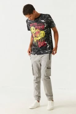 Mens Graffiti Smiles Graphic T-Shirt