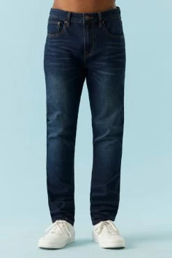 Mens Dark Wash Skinnest Jean Bottoms