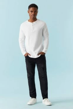 Mens Distressed Black Wash Skinny Jean Bottoms