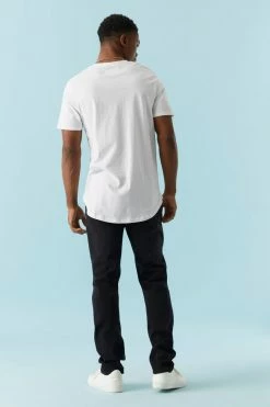 Mens Distressed Black Wash Slim Jean