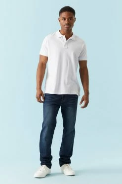 Mens Distressed Dark Wash Slim Jean Bottoms