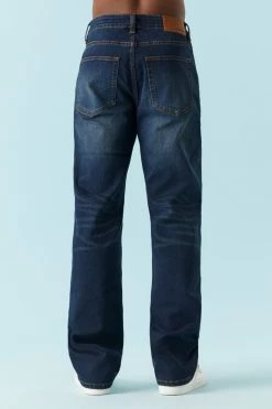 Mens Dark Wash Relaxed Leg Jean