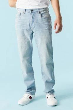 Mens Light Wash Straight Leg Jean Bottoms