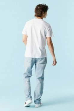 Mens Light Wash Straight Leg Jean Bottoms