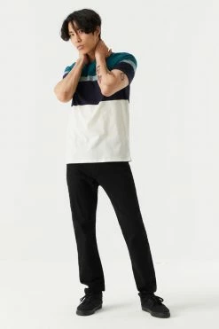 Mens Tops Colour Block Striped T-Shirt