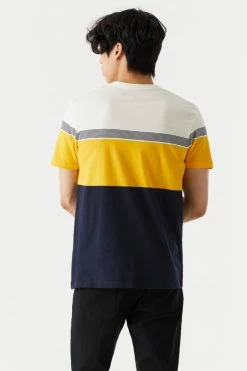 Mens Tops Colour Block Striped T-Shirt