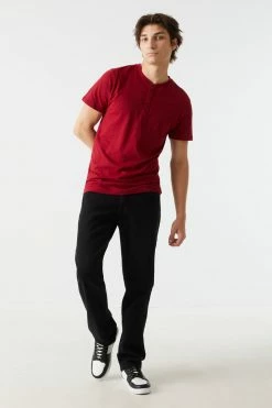 Mens Basic Henley T-Shirt