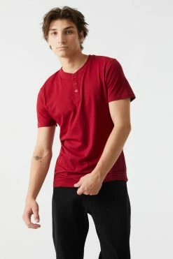 Mens Basic Henley T-Shirt