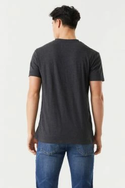 Mens Everyday Heather Knit V-Neck T-Shirt Tops