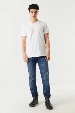 Mens Everyday Heather Knit V-Neck T-Shirt Tops