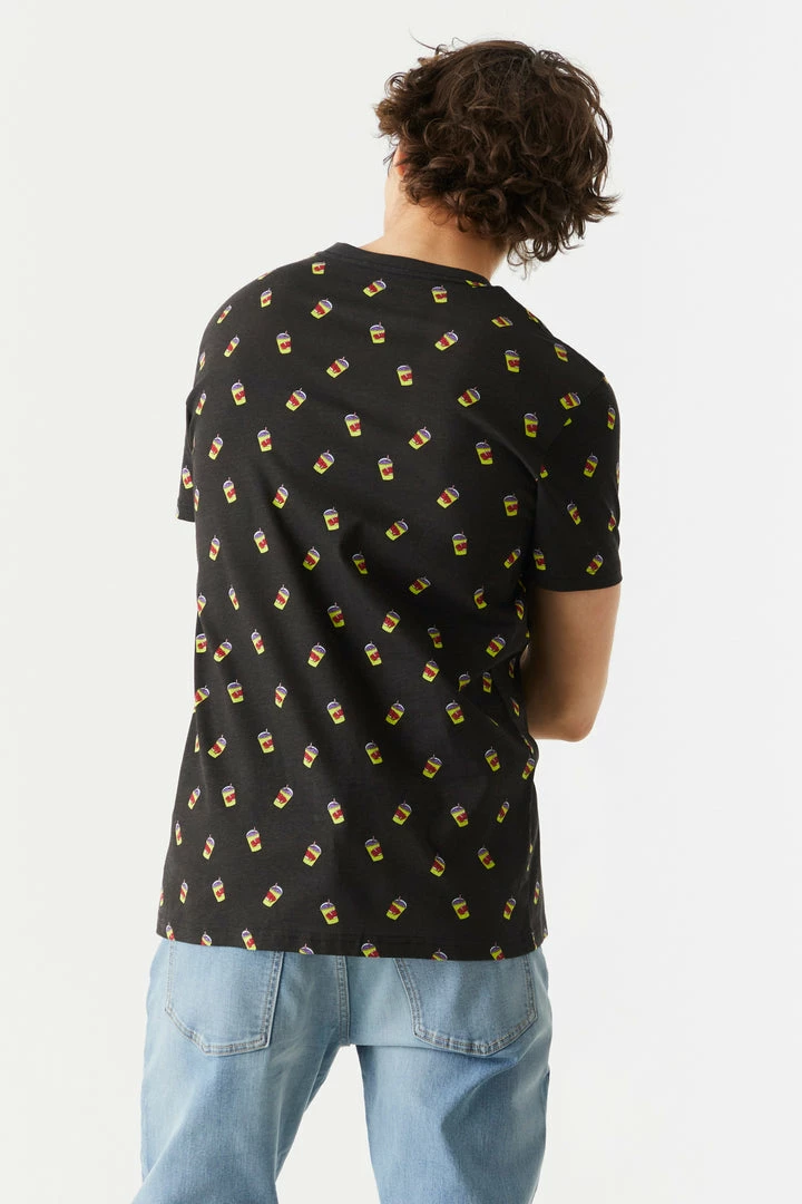 Mens Ditsy Slushie Print Crew Neck T-Shirt 2 Mens Ditsy Slushie Print Crew Neck T-Shirt