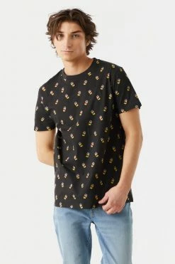Mens Ditsy Slushie Print Crew Neck T-Shirt