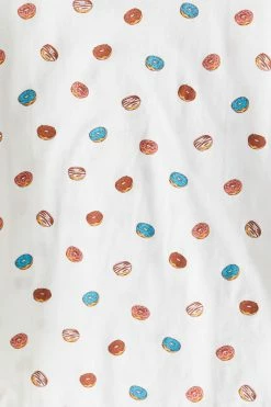 Mens Tops Ditsy Donut Print Crew Neck T-Shirt 7 Mens Tops Ditsy Donut Print Crew Neck T-Shirt