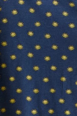 Mens Ditsy Trippy Sun Print Crew Neck T-Shirt Tops