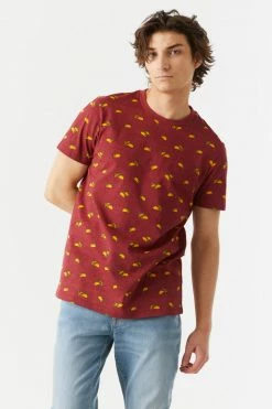 Mens Ditsy Taco Print Crew Neck T-Shirt