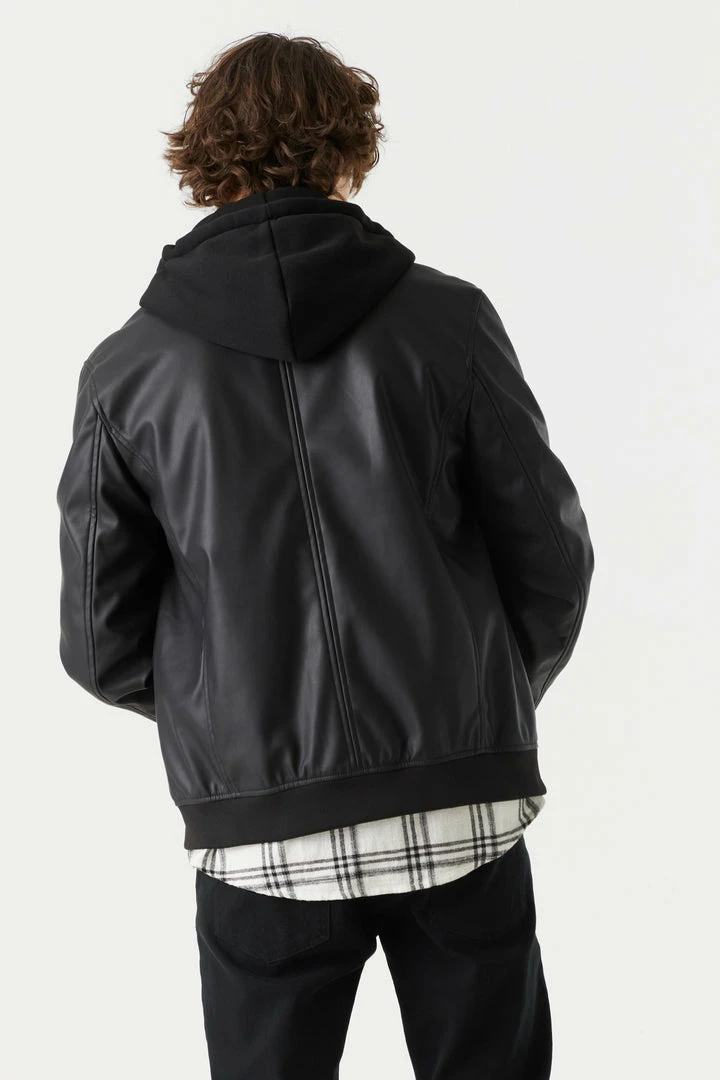 Mens Faux-Leather Zip-Up Bomber Jacket Online Exclusive 2 Mens Faux-Leather Zip-Up Bomber Jacket Online Exclusive