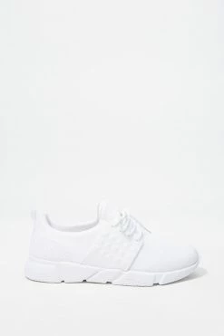 Mens Studded Side Cage Lace-Up Knit Sneaker Online Exclusive