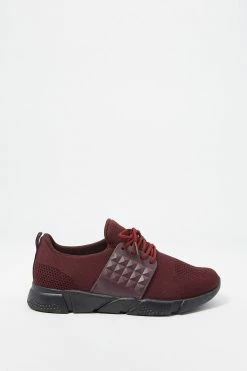 Mens Studded Side Cage Lace-Up Knit Sneaker Online Exclusive