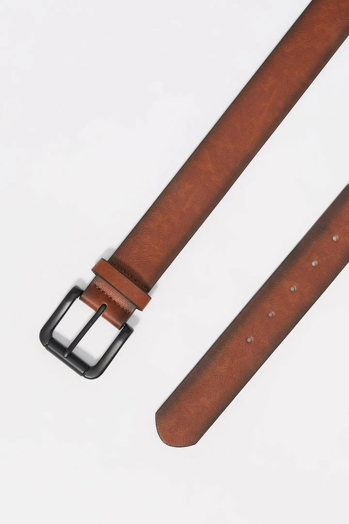 Mens Basic Brown Faux-Leather Buckle Belt Online Exclusive 2 Mens Basic Brown Faux-Leather Buckle Belt Online Exclusive