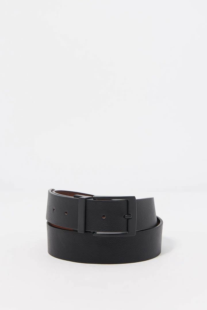 Mens Faux-Leather Reversible Matte Buckle Belt Online Exclusive 1 Mens Faux-Leather Reversible Matte Buckle Belt Online Exclusive