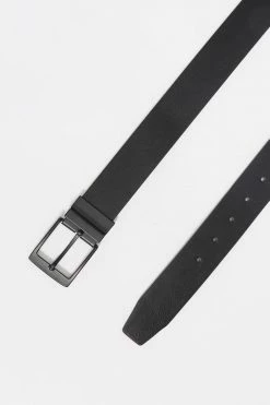 Mens Faux-Leather Reversible Matte Buckle Belt Online Exclusive