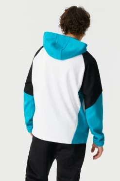 Mens Tops Colour Block Half Zip Hoodie