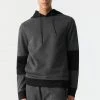 Mens Colour Block Tech Fleece Popover Hoodie