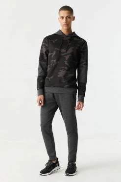 Mens Tops Camo Print Colour Block Tech Fleece Popover Hoodie 5 Mens Tops Camo Print Colour Block Tech Fleece Popover Hoodie
