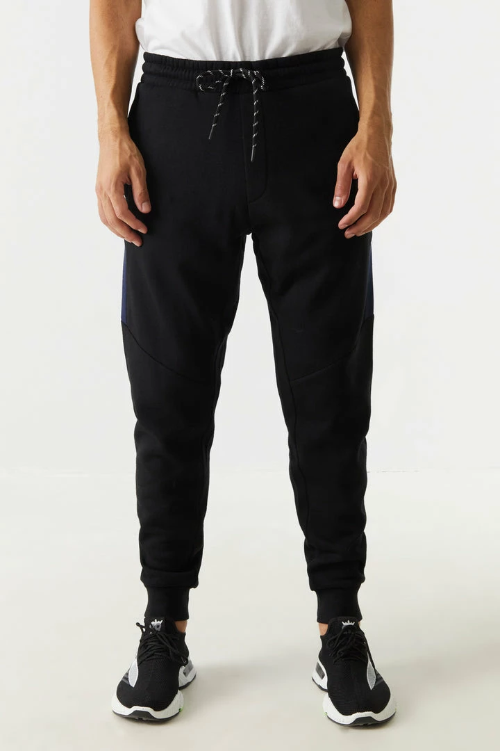 Mens Bottoms Colour Block Panel Fleece Jogger 1 Mens Bottoms Colour Block Panel Fleece Jogger
