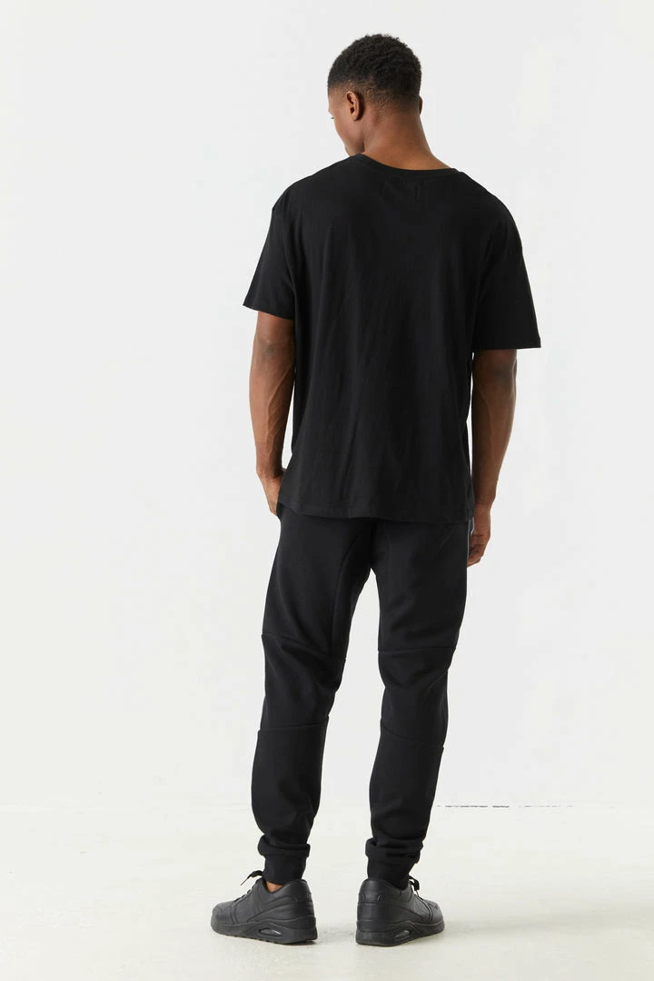 Mens Soft Touch Side Colour Block Fleece Jogger 4 Mens Soft Touch Side Colour Block Fleece Jogger