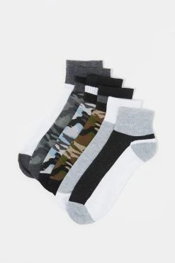 Mens Assorted Camo Print Athletic Ankle Sock (6 Pack) Online Exclusive
